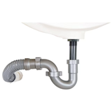 SnappyTrap Snappy Trap Kit de drenaje universal para lavabos de baño - Negro, se adapta a desagües de fregadero y tuberías de drenaje de pared de 1-1/4" - 1-1/2"