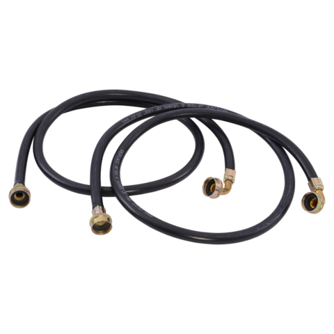 Eastman 2-Pack 5 ft. Black Rubber Washing Machine Hoses With Elbows