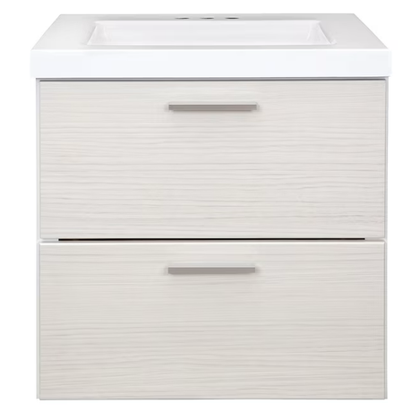Style Selections Acadia 24-in White Single Sink Bathroom Vanity with White Cultured Marble Top
