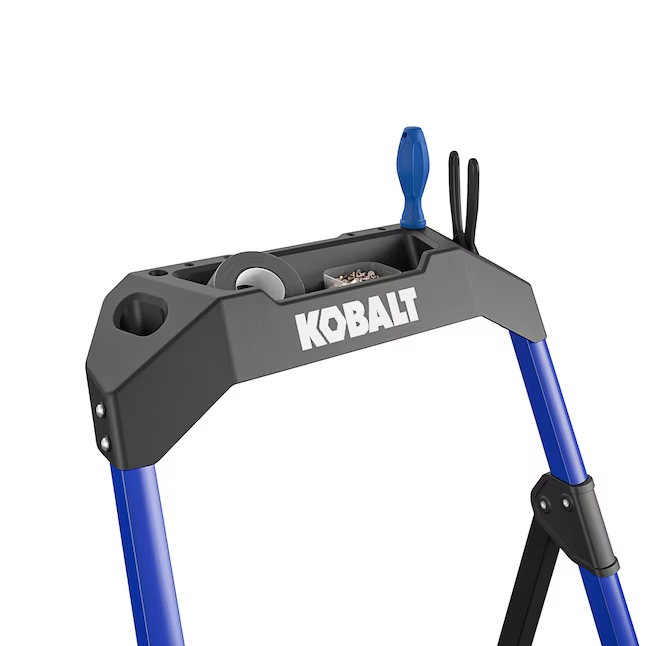 Kobalt 2-Step 300-lb Capacity Black Steel Foldable Step Stool
