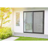 ReliaBilt Puerta corrediza para patio de aluminio color bronce de 48 x 80 pulgadas