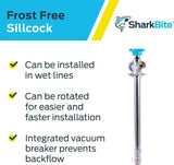 SharkBite SB Sillcock 1/2-in x 3/4-in MHT x 10-in Frost Free