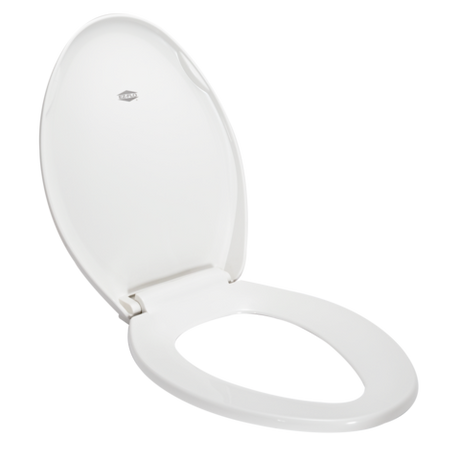 EZ-FLO Kunststoff-Toilettensitz, weiß, länglich, mit Absenkautomatik