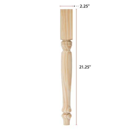 Waddell 2.25-in x 21-in Country Pine End Table Leg