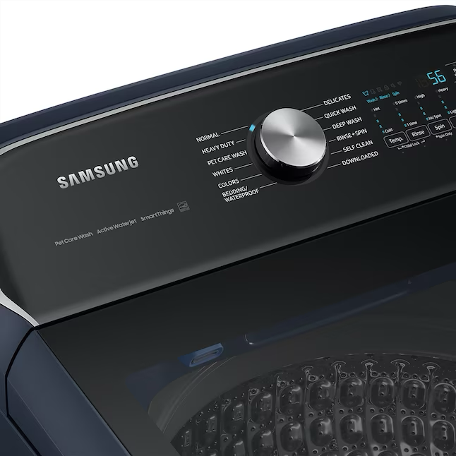 Samsung Pet Care Solution 5.4-cu ft High Efficiency Impeller Smart Top-Load Washer (Brushed Navy) ENERGY STAR
