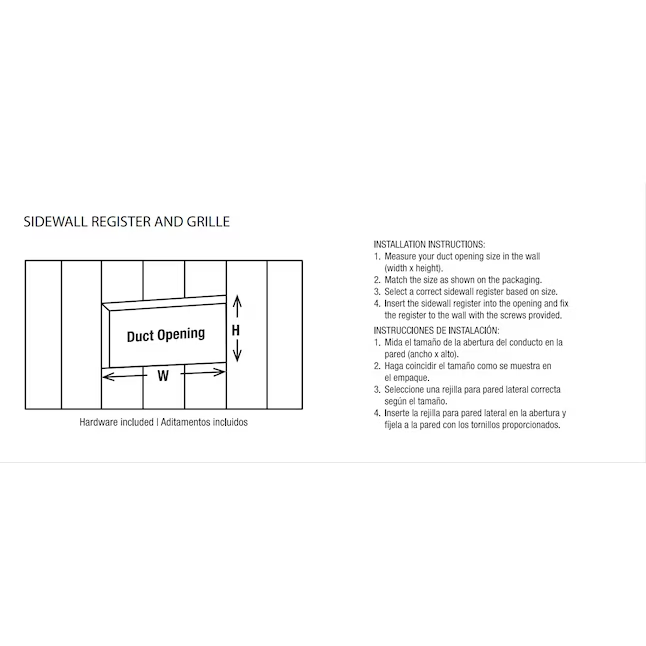 RELIABILT Registro de techo/pared lateral de acero blanco de 4 vías de 6 x 6 pulgadas 
