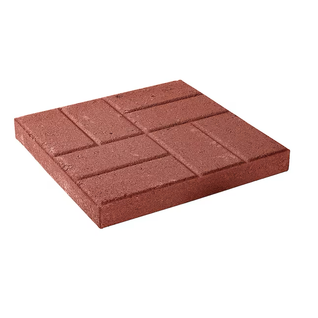16-in L x 16-in W x 2-in H Square Red Concrete Patio Stone