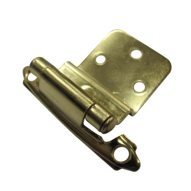 RELIABILT 200-Degree 3/8-in Inset Surface Self-closing Satin Brass Cabinet Hinge, 1 Pair (2-Pieces)
