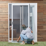 RELIABILT Puerta corrediza de aluminio para patio, color blanco, 30 x 80 pulgadas