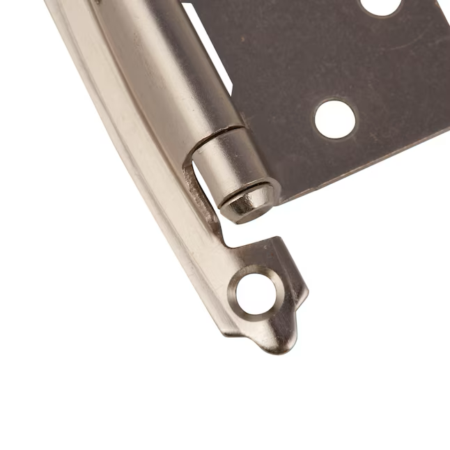 RELIABILT 200-Degree Adjustable Overlay Surface Self-closing Satin Nickel Cabinet Hinge, 1 Pair (2-Pieces)