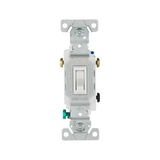 Eaton Interruptor de luz de palanca de 3 vías, 15 amperios, blanco (paquete de 10)