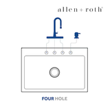 Allen + Roth Theo Fregadero de cocina de 4 orificios de acero inoxidable de montaje doble de 33 x 22 pulgadas
