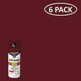 Rust-Oleum Stops Rust Custom Spray 5 en 1, paquete de 6 pinturas en aerosol rojo satinado Heritage (PESO NETO 12 oz)