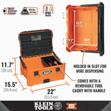 Caja de herramientas de metal y plástico naranja MODbox de 22 pulgadas Klein Tools