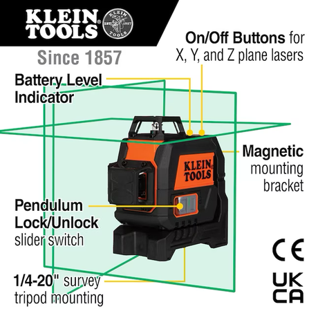 Nivel láser plano compacto verde Klein Tools