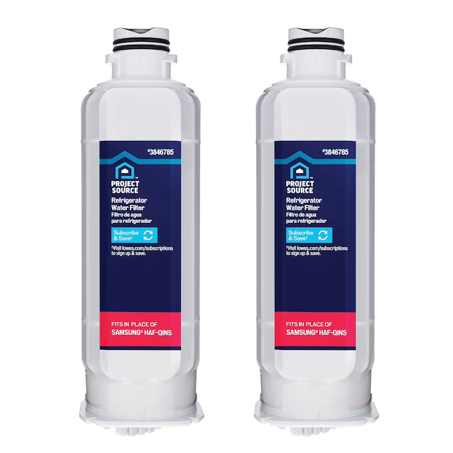 Project Source Filtro de agua giratorio para refrigerador de 6 meses S-4-2 compatible con Samsung HAF-QINS, paquete de 2