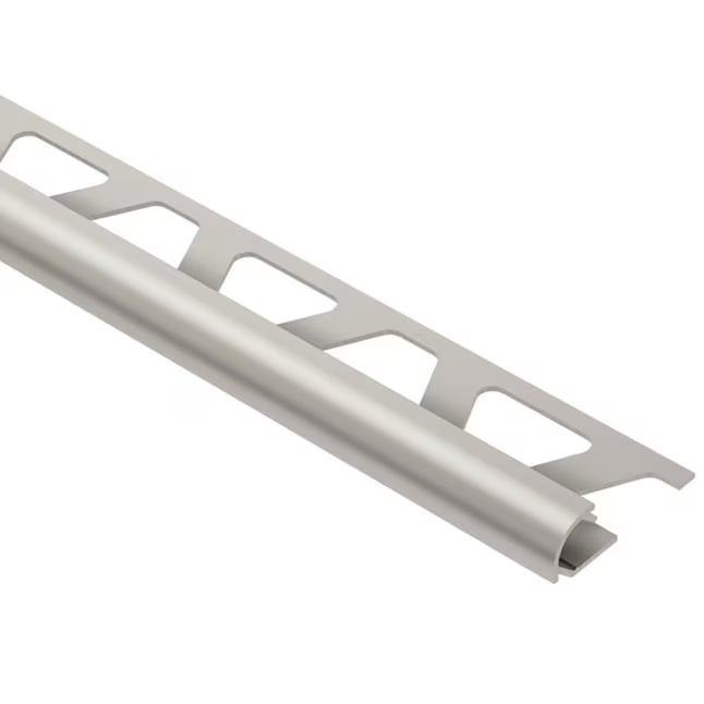 Schluter Systems Rondec 0.375 pulgadas de ancho x 98.5 pulgadas de largo borde de azulejo de aluminio anodizado de níquel satinado