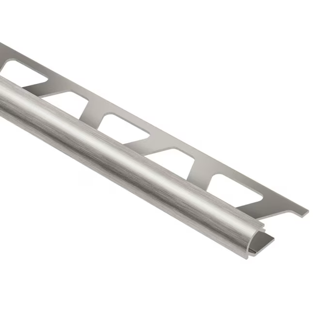 Schluter Systems Rondec borde redondeado para azulejos de aluminio anodizado con níquel cepillado de 0,375 pulgadas de ancho x 98,5 pulgadas de largo
