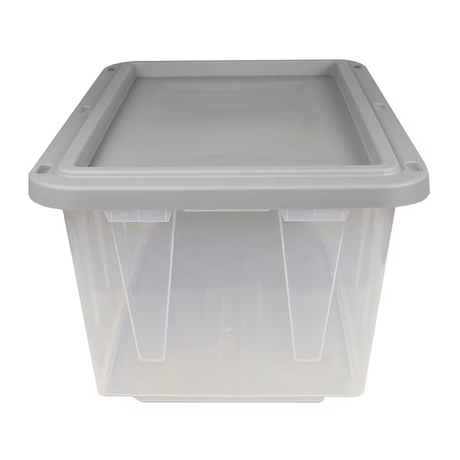 Project Source Medium 27-Gallons (108-Quart) Clear Heavy Duty Tote with Standard Snap Lid