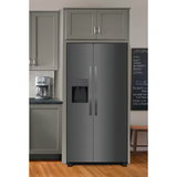 Refrigerador de dos puertas verticales Frigidaire de 25.6 pies cúbicos con máquina de hielo, dispensador de agua y hielo (acero inoxidable negro) ENERGY STAR