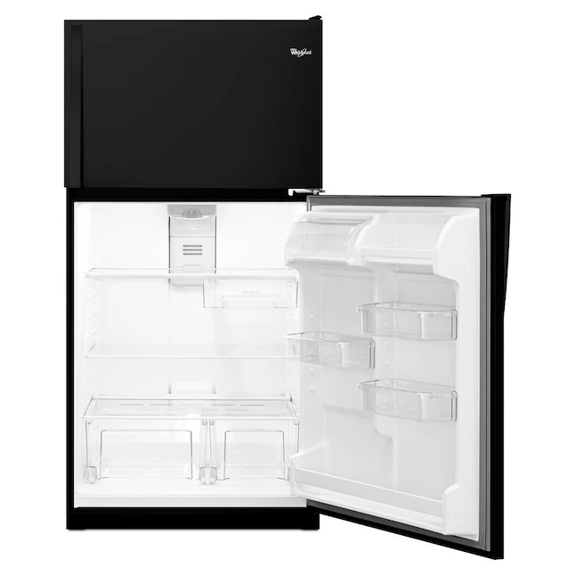 Refrigerador con congelador superior Whirlpool de 20.5 pies cúbicos (negro)
