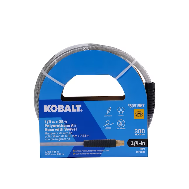 Kobalt 1/4-in x 25-ft Polyurethane Air Hose with Swivel