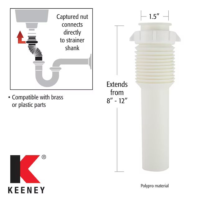 Keeney 1-1/2-in Plastic Sink Tailpiece