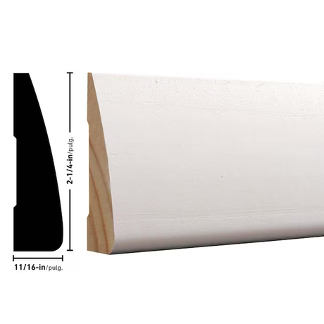 RELIABILT Carcasa de pino imprimado 327 de 11/16 x 2-1/4 x 7 pies 