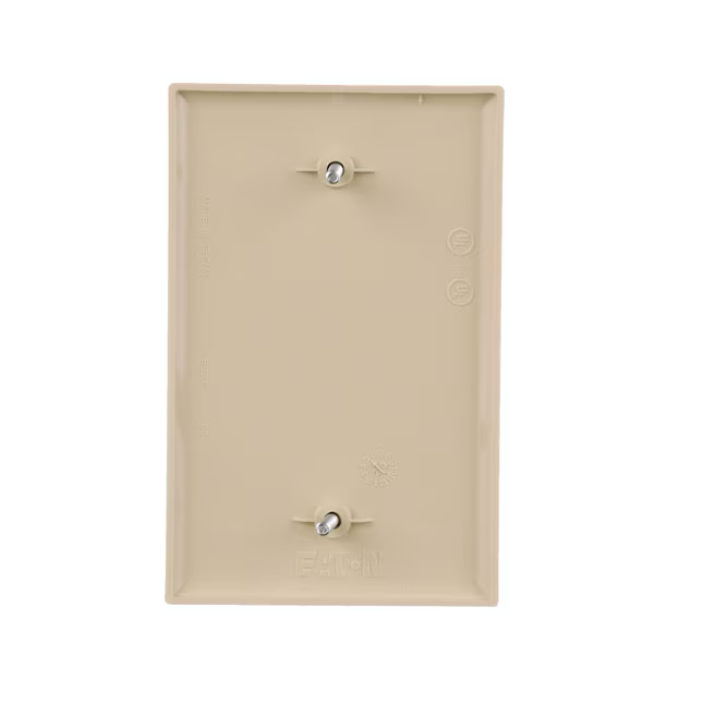 Eaton 1-Gang Midsize Ivory Polycarbonate Indoor Blank Wall Plate