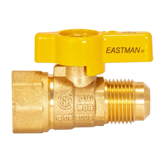 Válvula de bola recta para gas Eastman de 1/2″ abocinada x 1/2″ FIP