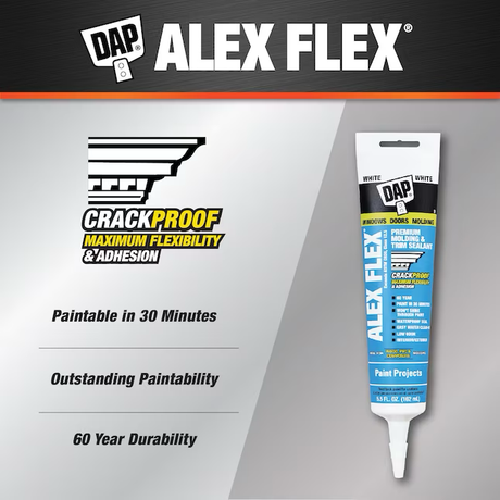 DAP ALEX Flex 5.5-oz White Paintable Latex Caulk