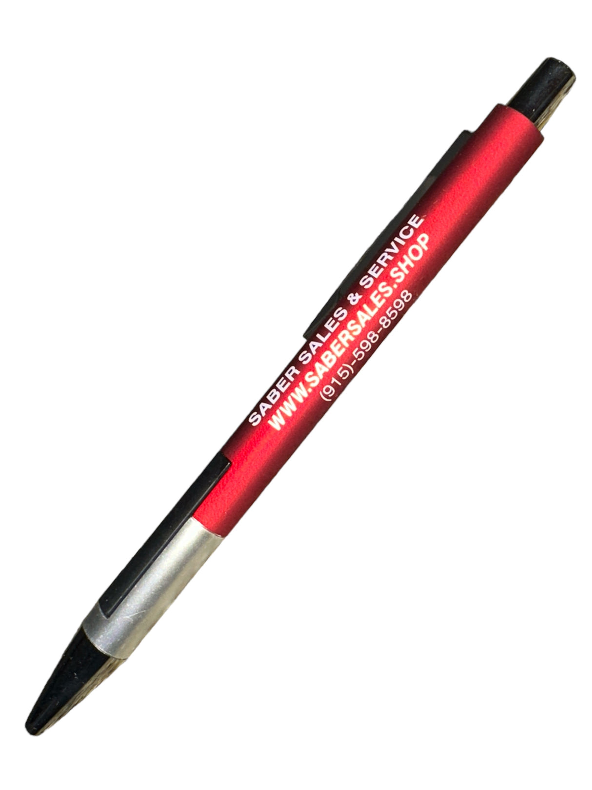 Roter Stift von Sabre Sales – schwarze Tinte