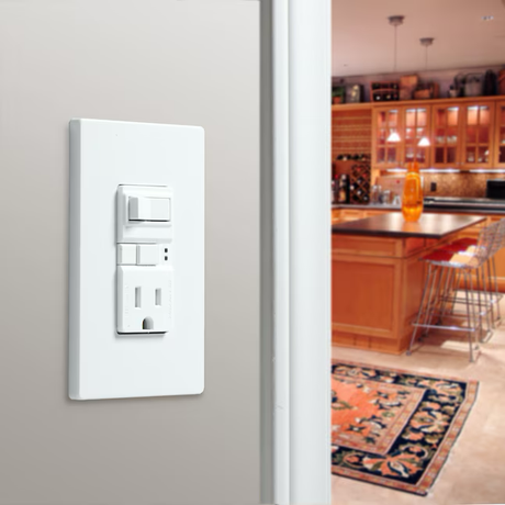 Eaton 15-Amp 125-volt Tamper Resistant GFCI Residential Decorator Switch Outlet, White
