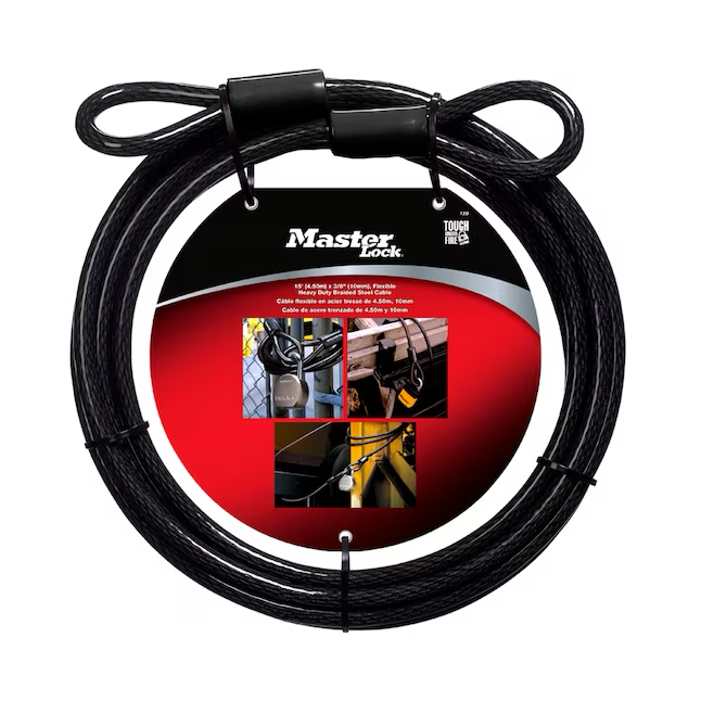 Master Lock (15 Ft) Looped End Cable, 180-in