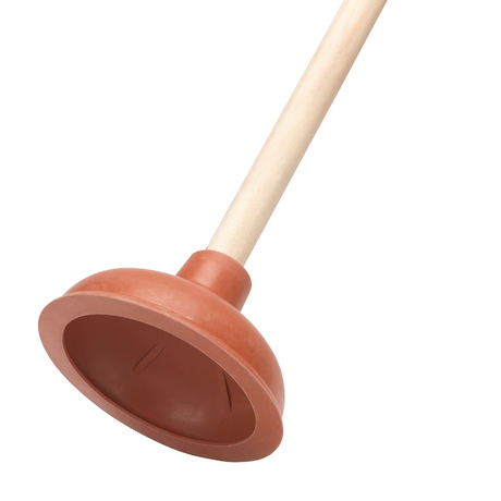 Project Source 5.31-in Red Rubber Plunger with 18-in Handle