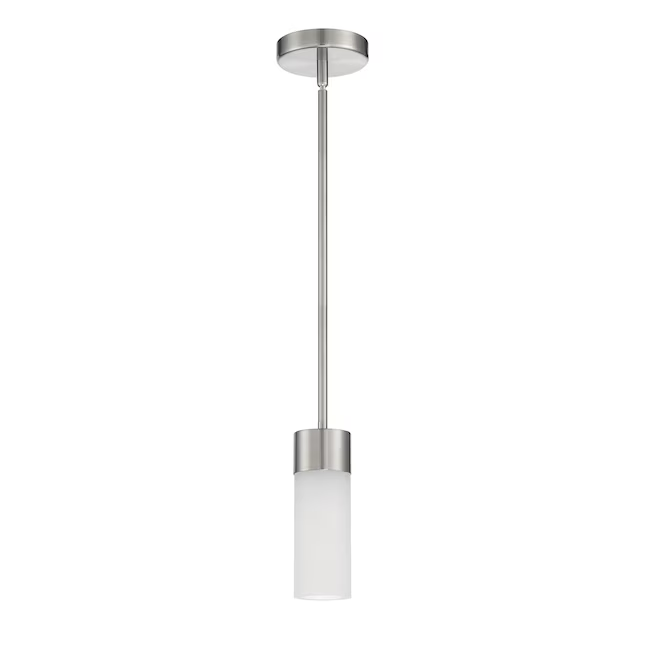 Origin 21 Lynnpark Brushed Nickel Modern/Contemporary Cylinder LED Mini Hanging Pendant Light
