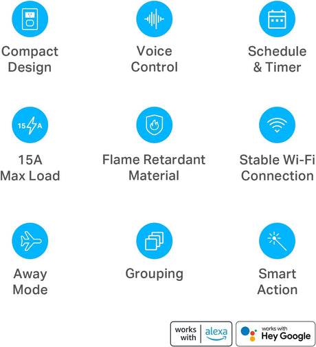 Kasa Smart Plug Ultra Mini 15A, Smart Home Wi-Fi Outlet 2-Pack(EP10P2) , White