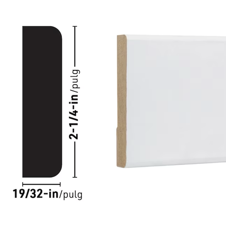 RELIABILT Carcasa de MDF 473 imprimada de 9/16 pulg. x 2-1/4 pulg. x 7 pies