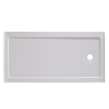 allen + roth Platform 60-in W x 30-in L with Right Drain Rectangle Shower Base (White)