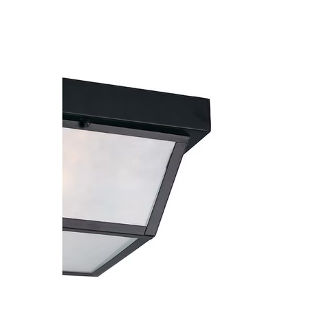 Project Source Luz de montaje empotrada para interiores y exteriores, color negro, 2 luces, 10,37 pulgadas