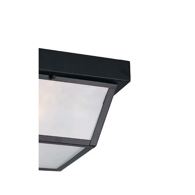 Project Source 2-Light 10.37-in Black Indoor/Outdoor Flush Mount Light