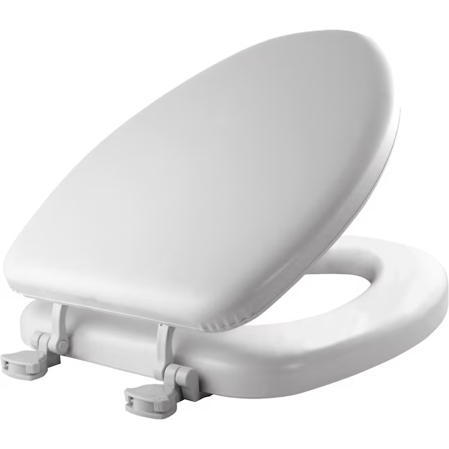 Mayfair by Bemis Cushioned Vinyl White Elongated Padded Toilet Seat