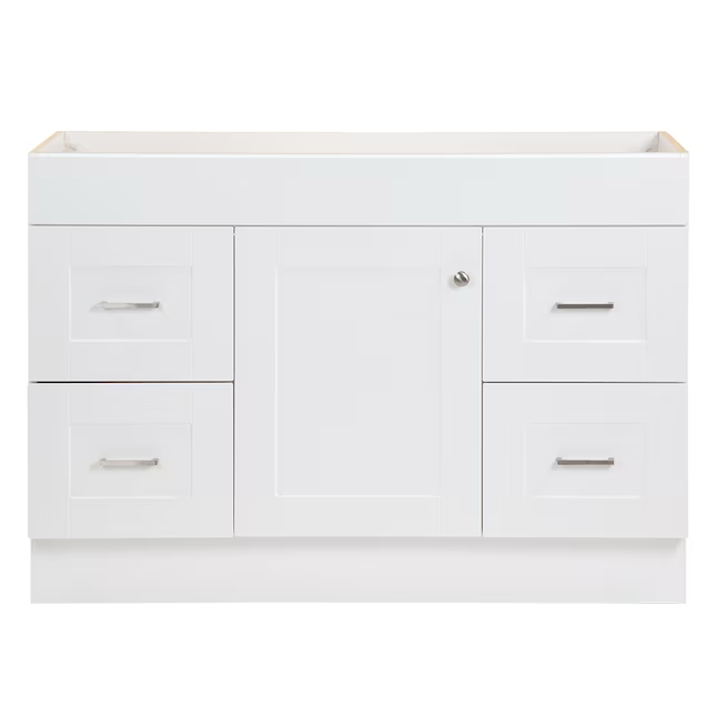 Project Source 48-in White Bathroom Vanity Base Cabinet without Top