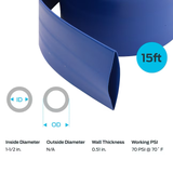 EZ-FLO 1-1/2-in ID x 15-ft PVC Blue Flat Discharge Hose