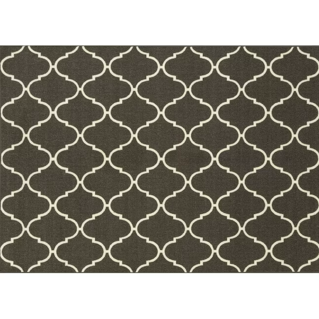 Style Selections 5 X 7 (ft) Gray Indoor Trellis Area Rug