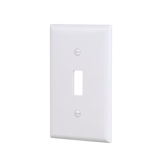Eaton 1-Gang Standard Size White Plastic Indoor Toggle Wall Plate (10-Pack)