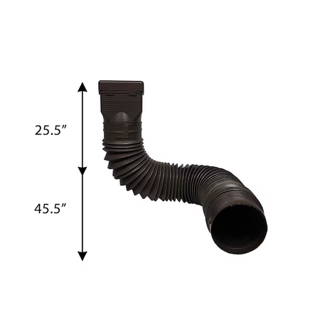 Spectra Universal Ground Spout Extension Brown Polymer 24-in Brown Downspout Extension