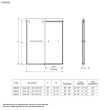 MAAX Duel Puerta corrediza para bañera de níquel cepillado de 56 a 59 x 59 pulgadas con derivación semisin marco