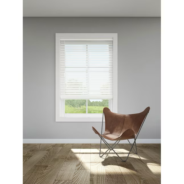 LEVOLOR Trim+Go 2-in Slat Width 35-in x 72-in Cordless White Faux Wood Room Darkening Horizontal Blinds