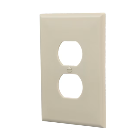 Eaton 1-Gang Jumbo Size Ivory Plastic Indoor Duplex Wall Plate
